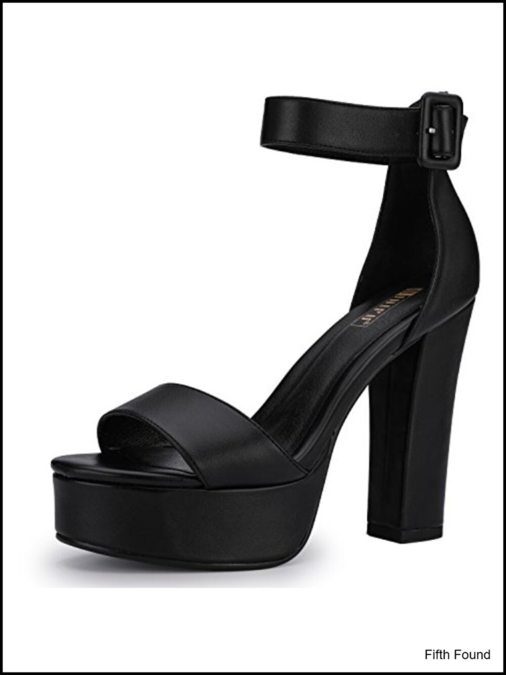 IDIFU Platform Block Chunky Heels Women Open Toe Ankle Strap Square Buckle 5 - Picture 1 of 5